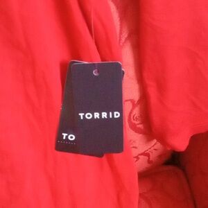 Nwt Torrid Vibrant Red Women's Lace Cardigan Super Soft Jersey Size 2